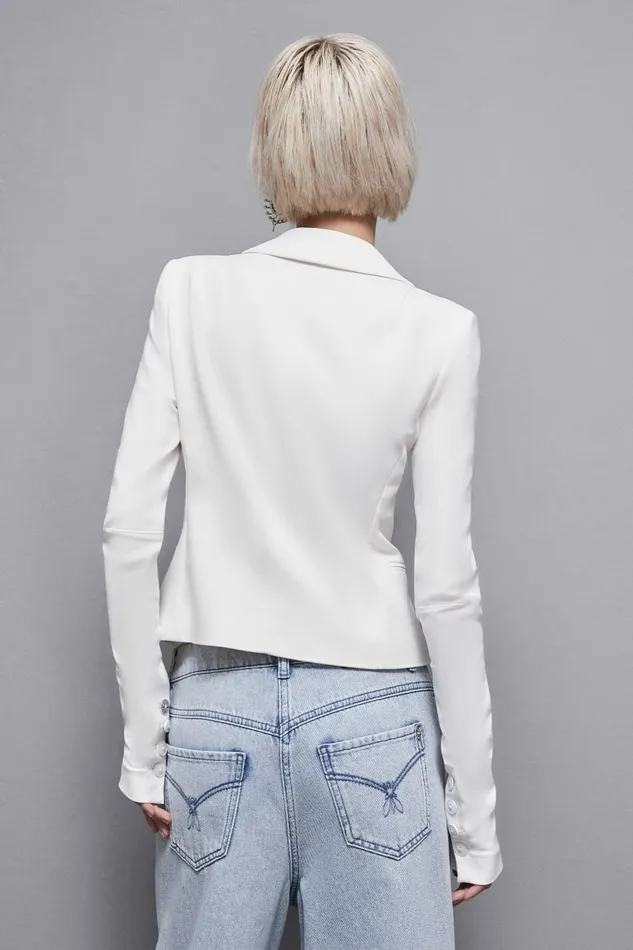 Patrizia Pepe Tailleur 1Button Jacket White 8211 Women