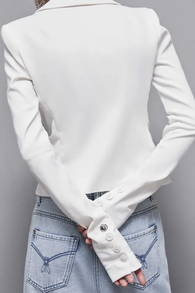 Patrizia Pepe Tailleur 1Button Jacket White 8211 Women