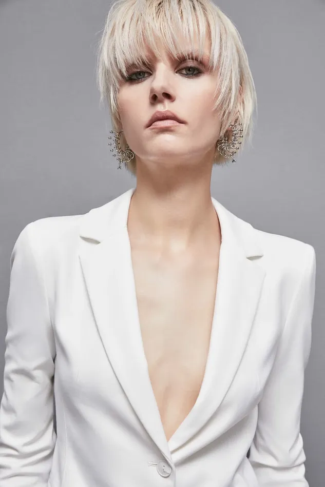 Patrizia Pepe Tailleur 1Button Jacket White 8211 Women