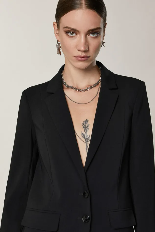 Patrizia Pepe Tailleur Essential Boyfriend Jacket Black 8211 Women