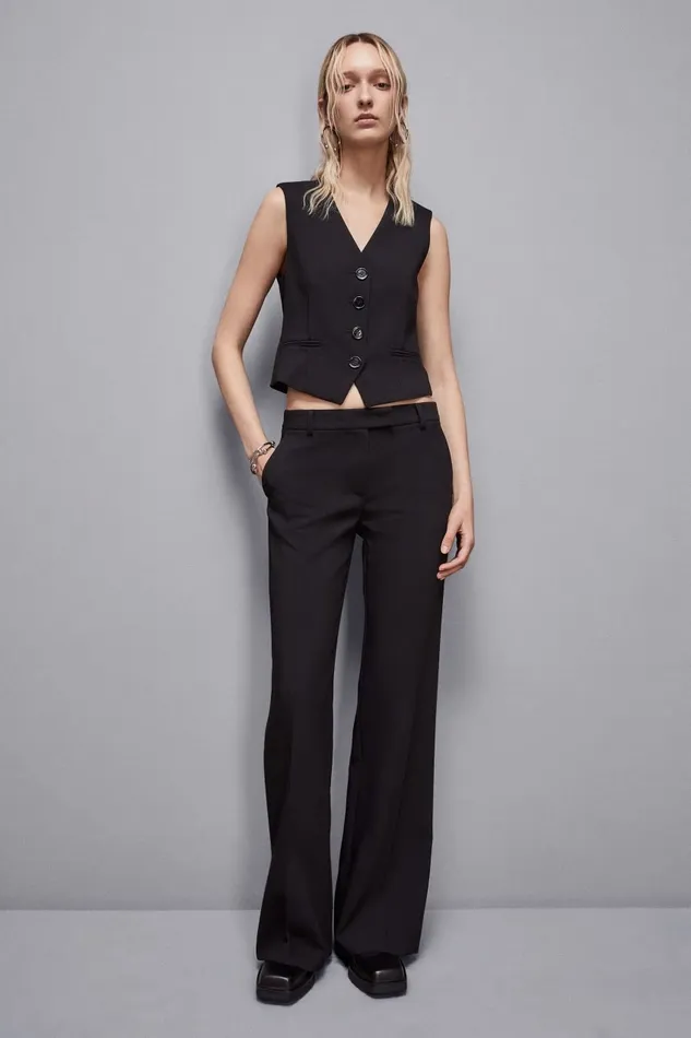 Patrizia Pepe Tailleur LowWaisted Twill Pants Black 8211 Women
