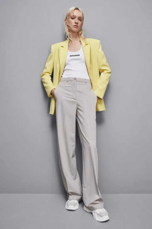 Patrizia Pepe Tailleur OneButton Flannel Blazer Yellow 8211 Women