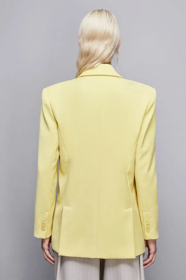 Patrizia Pepe Tailleur OneButton Flannel Blazer Yellow 8211 Women