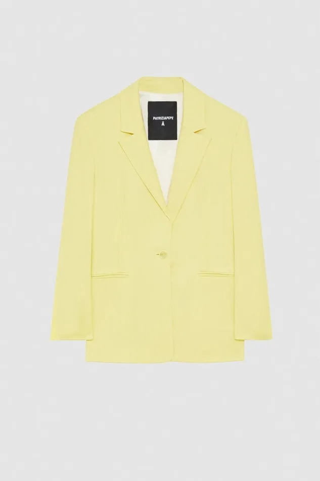 Patrizia Pepe Tailleur OneButton Flannel Blazer Yellow 8211 Women