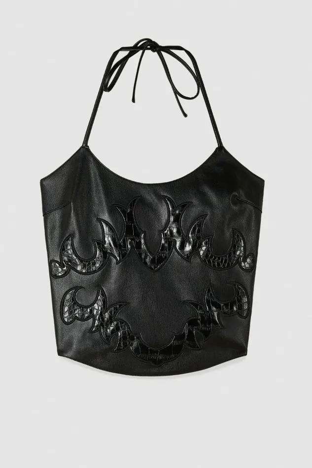 Patrizia Pepe Tops Top With Patchwork Embroidery Black 8211 Women