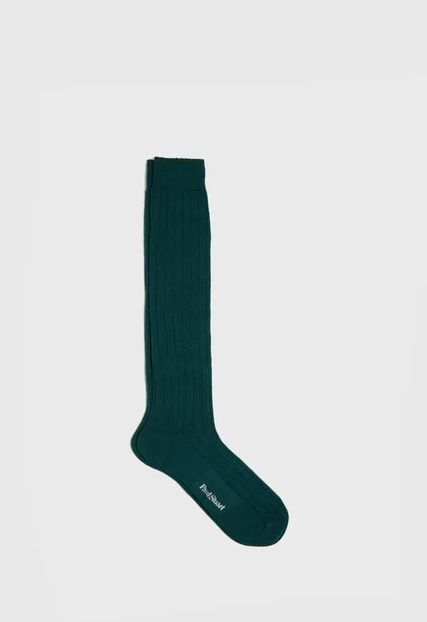 Paulstuart Cashmere Ribbed Sock Beige Mens Socks
