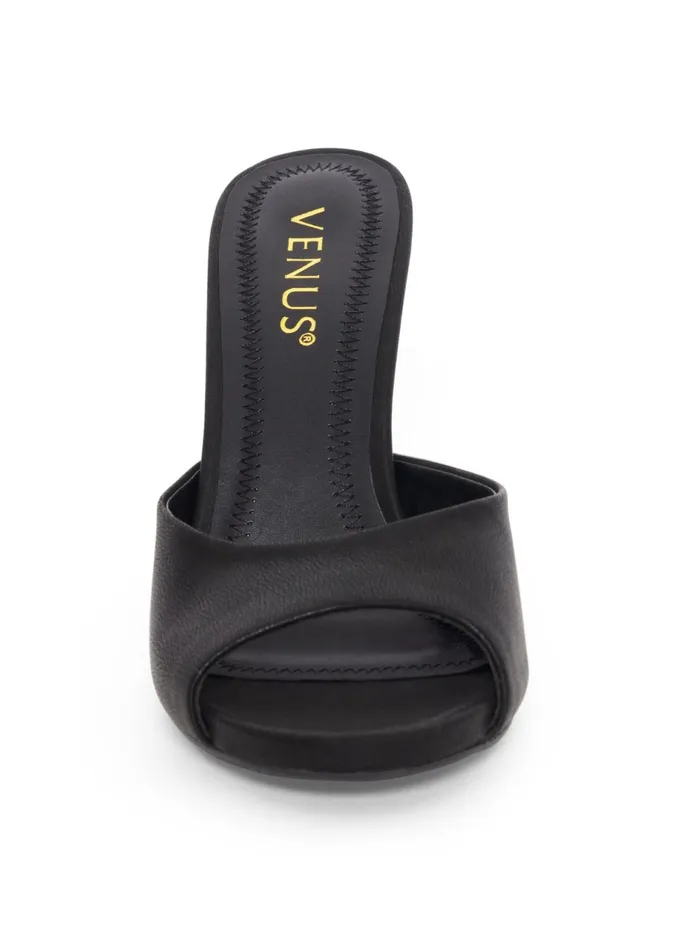 PEEP TOE MULES Black Women VENUS Heels