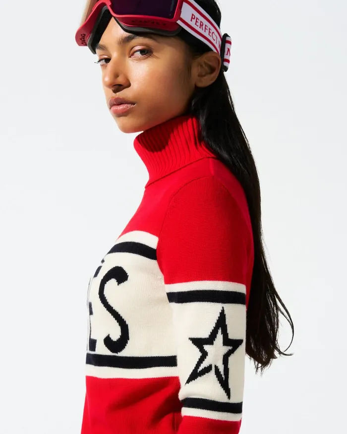 Perfect Moment Aprs Merino Wool Sweater Red Women Tops