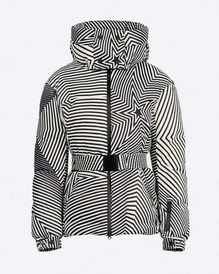 Perfect Moment Candice Down Parka Jacket Warped Star Print Women Ski Jackets