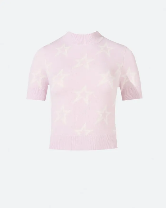 Perfect Moment Chalet Merino Wool Knitted Tee Pink Women Tops