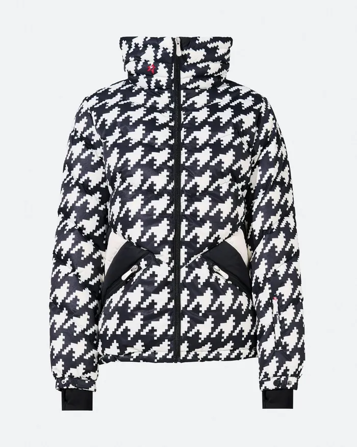 Perfect Moment Houndstooth Ski Duvet Down Jacket Houndstooth 8211 Blacksnow White Women Ski Jackets