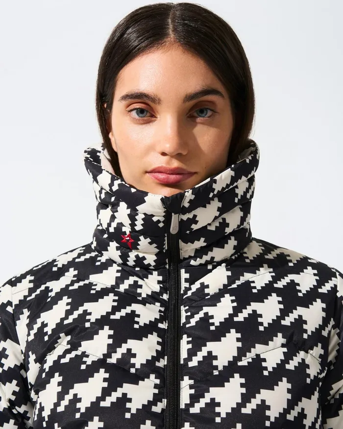 Perfect Moment Houndstooth Ski Duvet Down Jacket Houndstooth 8211 Blacksnow White Women Ski Jackets