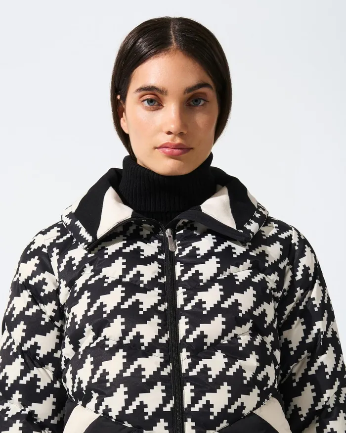 Perfect Moment Houndstooth Ski Duvet Down Jacket Houndstooth 8211 Blacksnow White Women Ski Jackets
