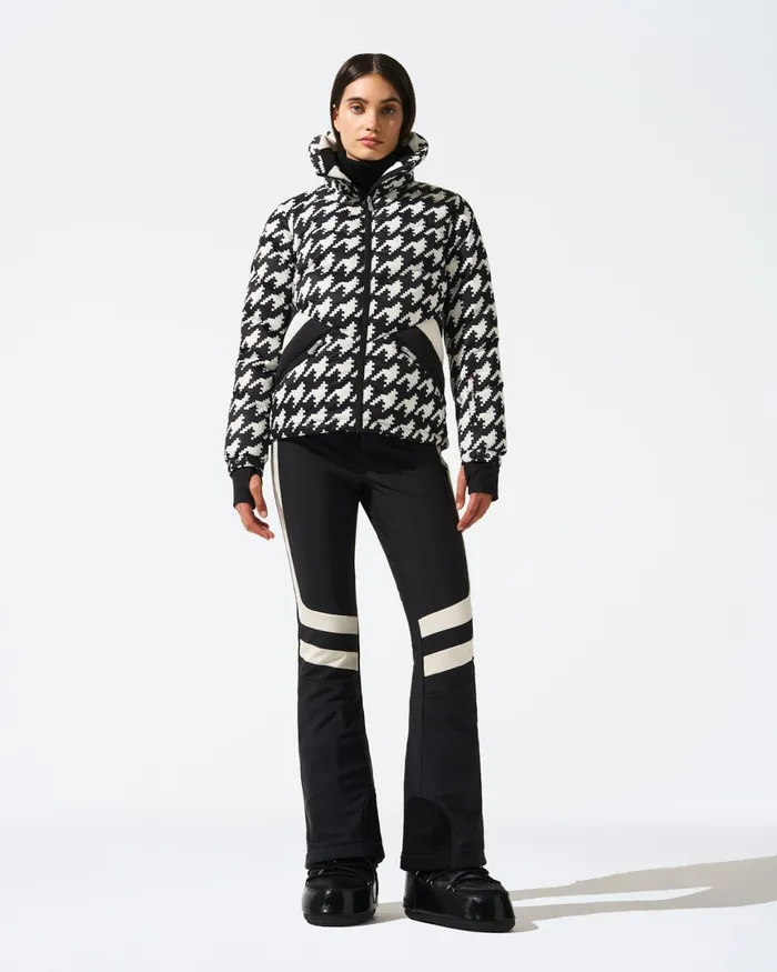 Perfect Moment Houndstooth Ski Duvet Down Jacket Houndstooth 8211 Blacksnow White Women Ski Jackets