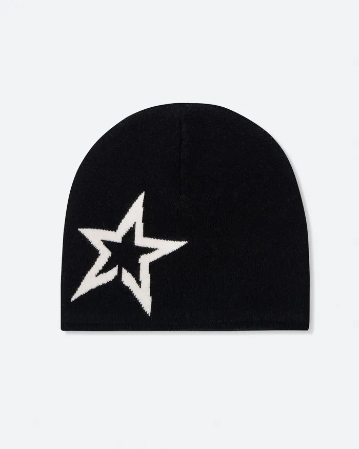 Perfect Moment Logo Star Merino Wool Beanie Black Women Accessories