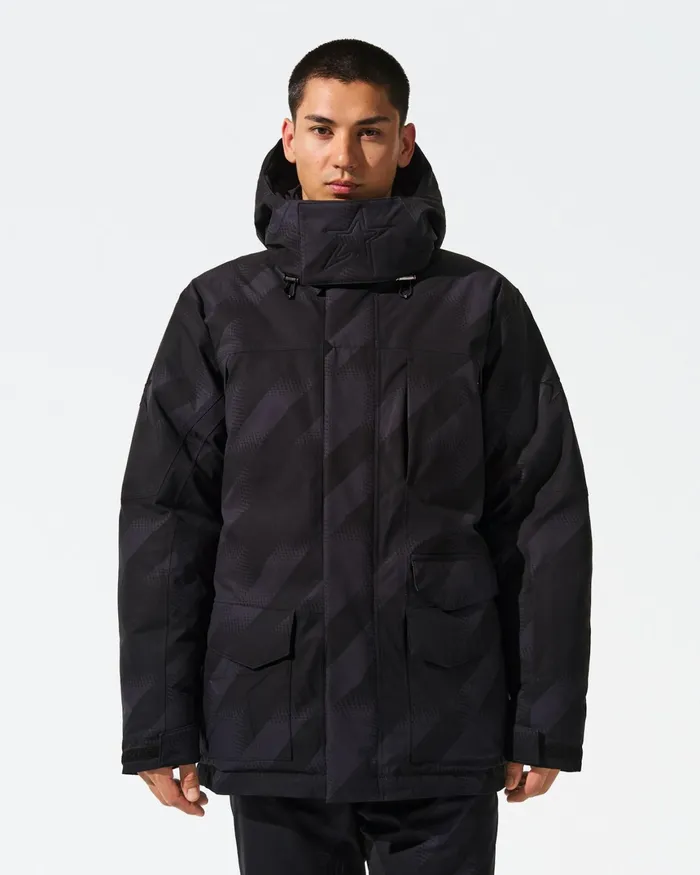 Perfect Moment Max Down Parka Jacket Black Houndstooth Men Jackets