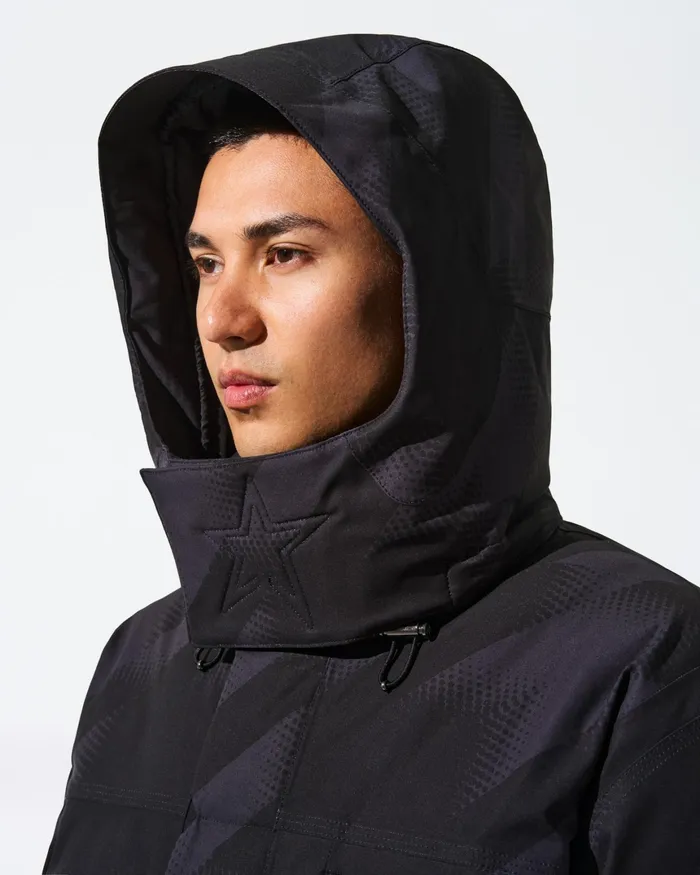 Perfect Moment Max Down Parka Jacket Black Houndstooth Men Jackets