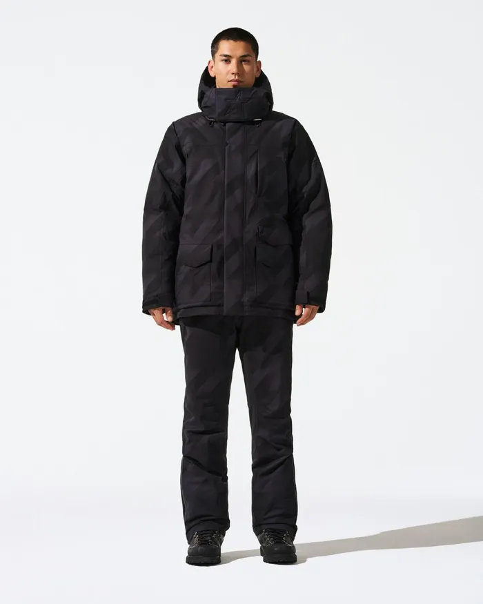Perfect Moment Max Down Parka Jacket Black Houndstooth Men Jackets