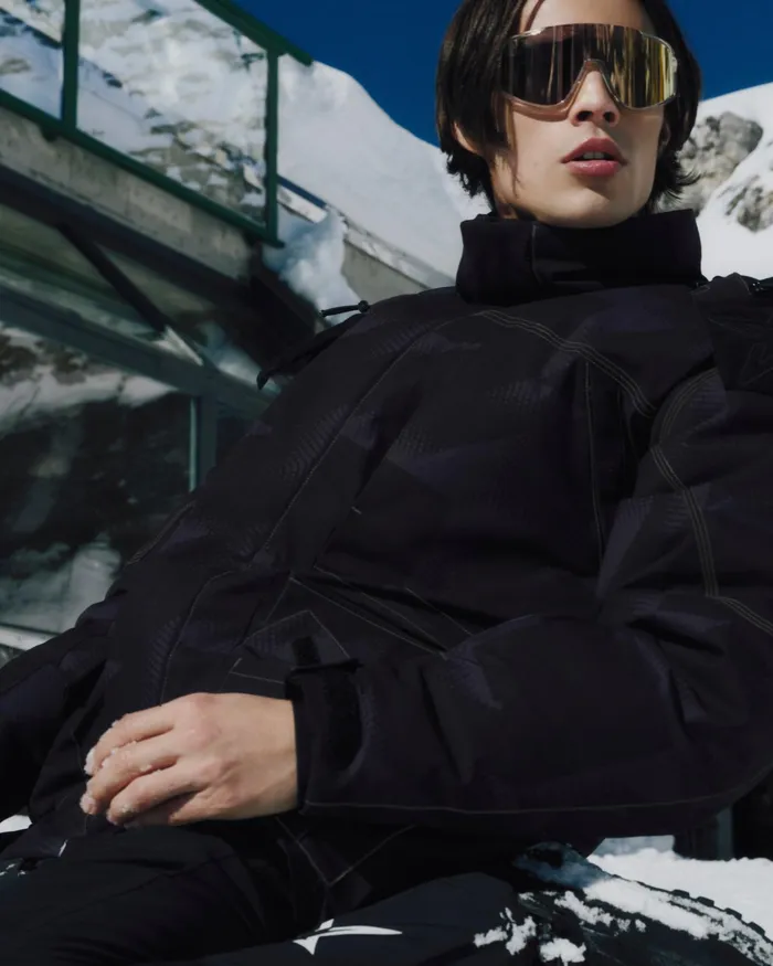 Perfect Moment Max Down Parka Jacket Black Houndstooth Men Jackets