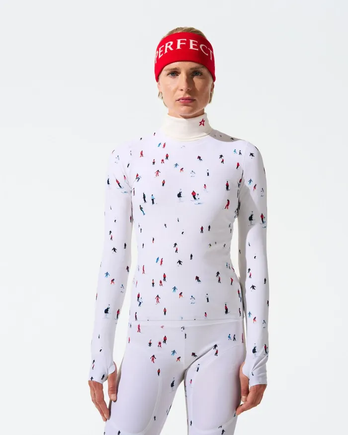 Perfect Moment PM X Dede Johnston Compression Base Layer Top Dede Ski Print Women Tops