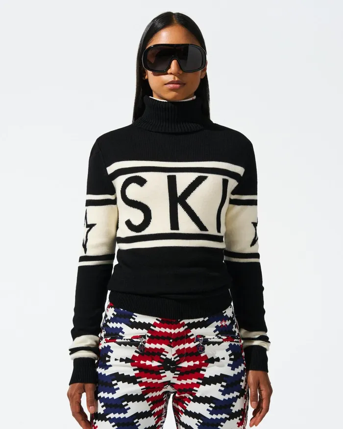 Perfect Moment Schild Merino Wool Sweater Black Women Tops