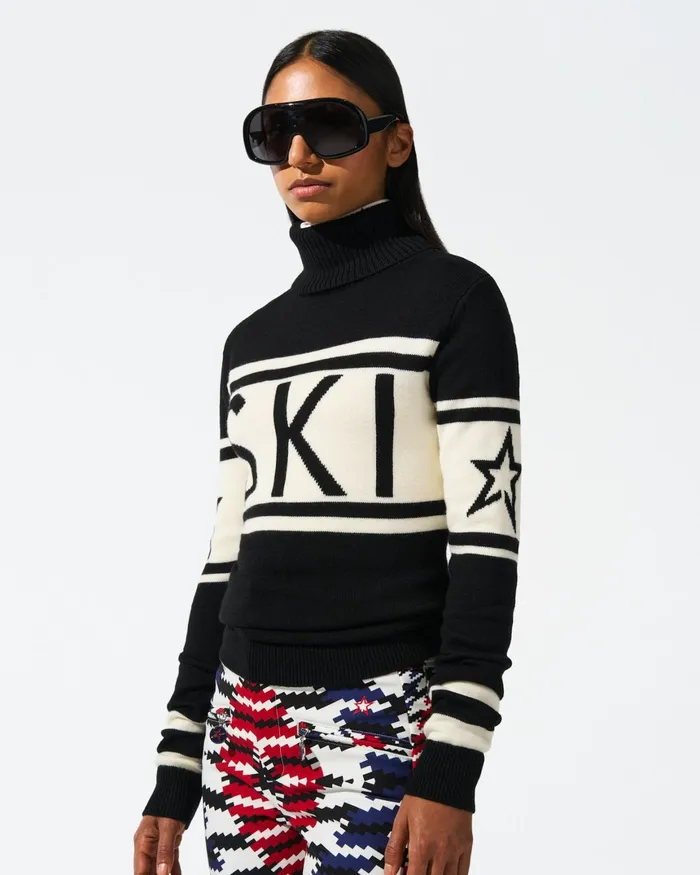 Perfect Moment Schild Merino Wool Sweater Black Women Tops
