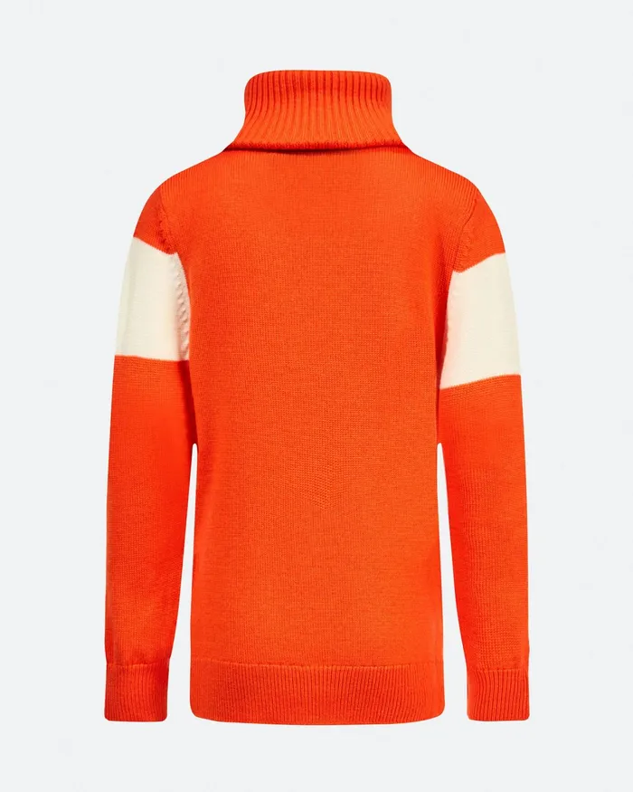 Perfect Moment Ski Merino Wool Turtleneck Orange Kids Knitwear
