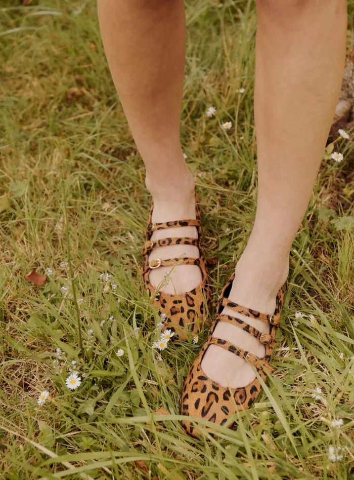 Petite Mendigote Ballerinas Fw24 Ballerines Pony Triple Bride Leopard 8211 Women