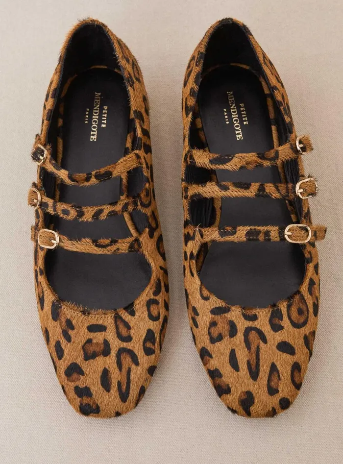 Petite Mendigote Ballerinas Fw24 Ballerines Pony Triple Bride Leopard 8211 Women