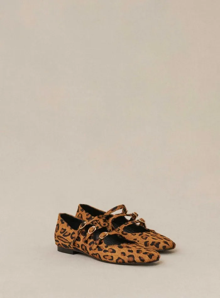Petite Mendigote Ballerinas Fw24 Ballerines Pony Triple Bride Leopard 8211 Women