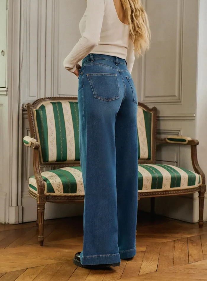Petite Mendigote Denim Fw24 Wide Denim Pants Blue 8211 Women