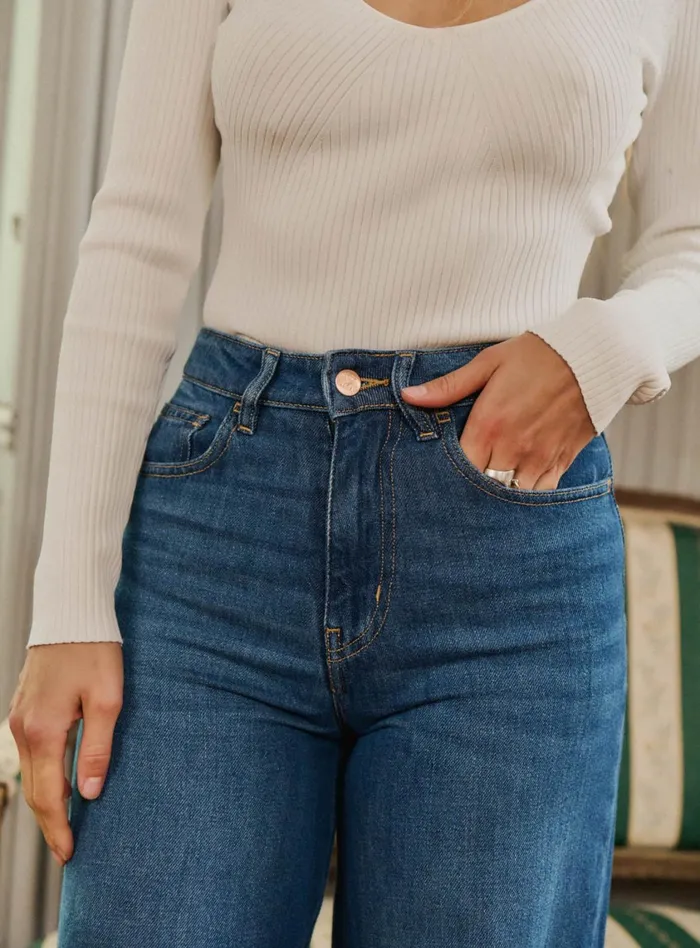 Petite Mendigote Denim Fw24 Wide Denim Pants Blue 8211 Women