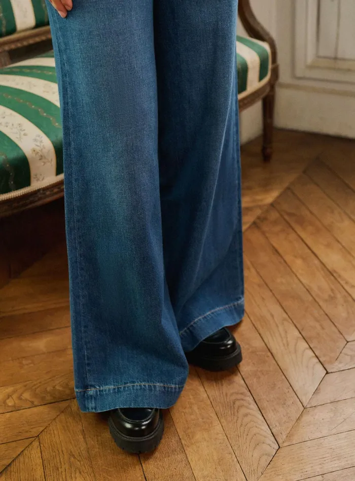 Petite Mendigote Denim Fw24 Wide Denim Pants Blue 8211 Women