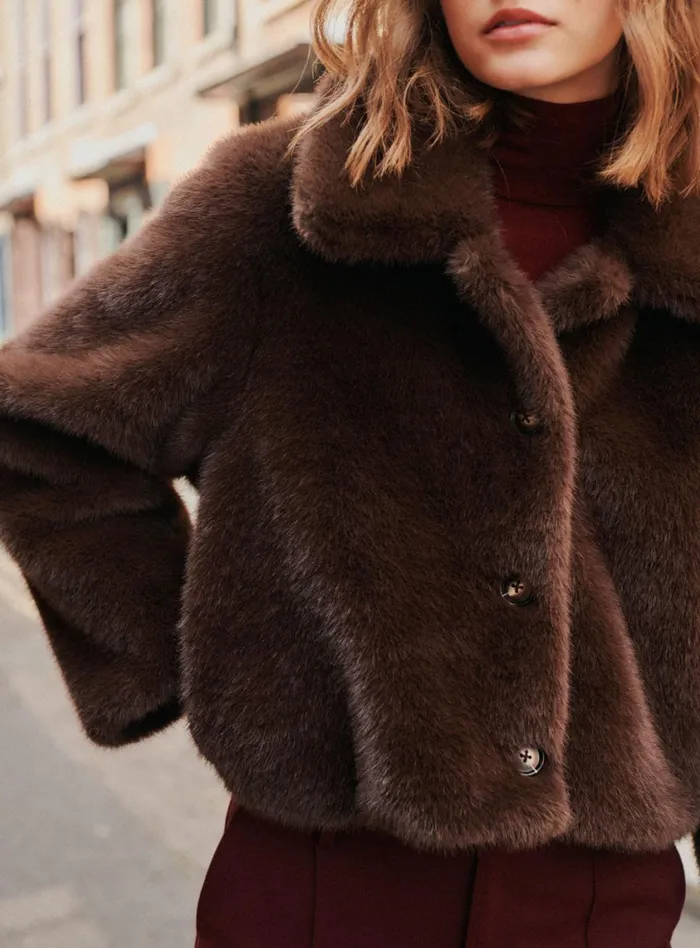 Petite Mendigote Jackets and Coats Fw24 Manteau Fourrure Oprah Brown 8211 Women