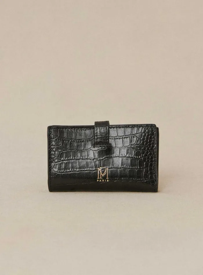 Petite Mendigote Little Leather Shop Fw24 Porte Carte Emina Croco Black 8211 Women
