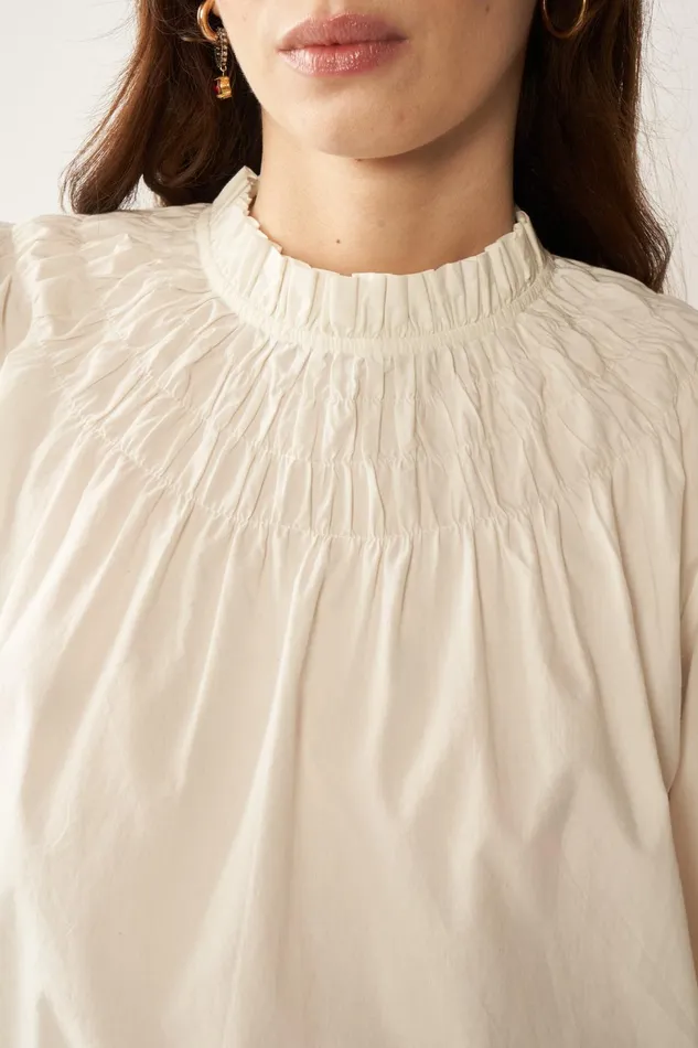Petite Mendigote Tops Blouses Fw24 Top Uni Tissam Blanc 8211 Women