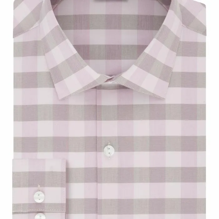 Pink Buffalo Checkls Slim Fit Spread Collar Rose Men Kenneth Cole Dress Shirts