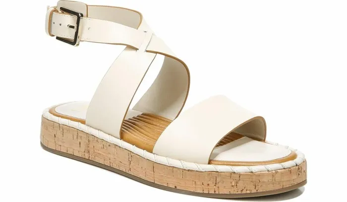 Platform Women Franco Sarto Sarto Zarlo Platform Sandal Cream Leather