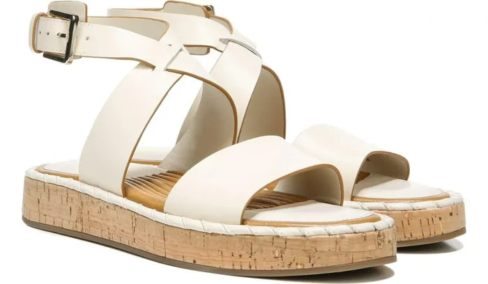 Platform Women Franco Sarto Sarto Zarlo Platform Sandal Cream Leather