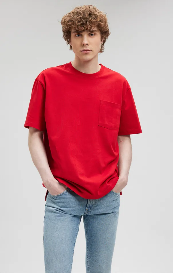Pocket TShirt In Mars Red Men Mavi Jeans TShirts