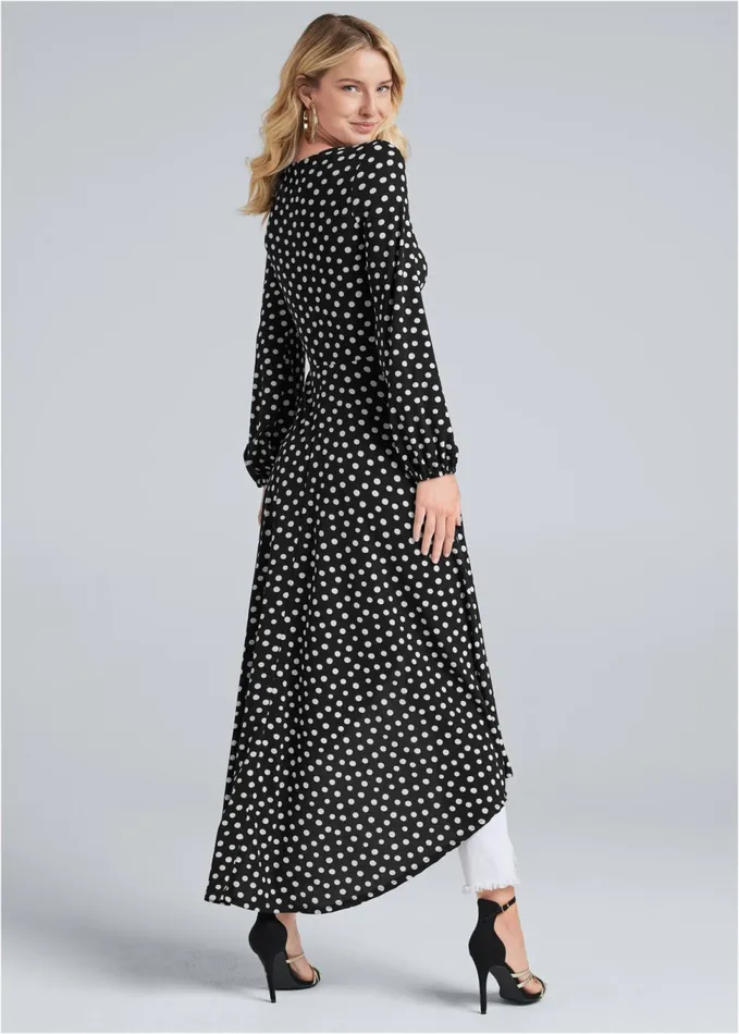 POLKA DOT MAXI TOP Black and White Women VENUS Night Out Tops POLKA DOT MAXI TOP Black and White Women VENUS Night Out Tops