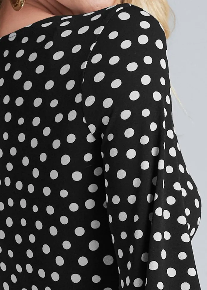 POLKA DOT MAXI TOP Black and White Women VENUS Night Out Tops POLKA DOT MAXI TOP Black and White Women VENUS Night Out Tops