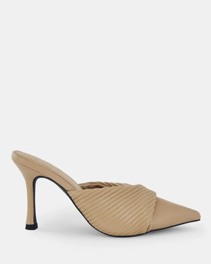 POWER MT Sand Closed Toe Heels Women Party NOVO Shoes