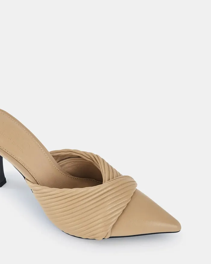 POWER MT Sand Closed Toe Heels Women Party NOVO Shoes