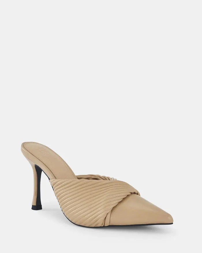 POWER MT Sand Closed Toe Heels Women Party NOVO Shoes