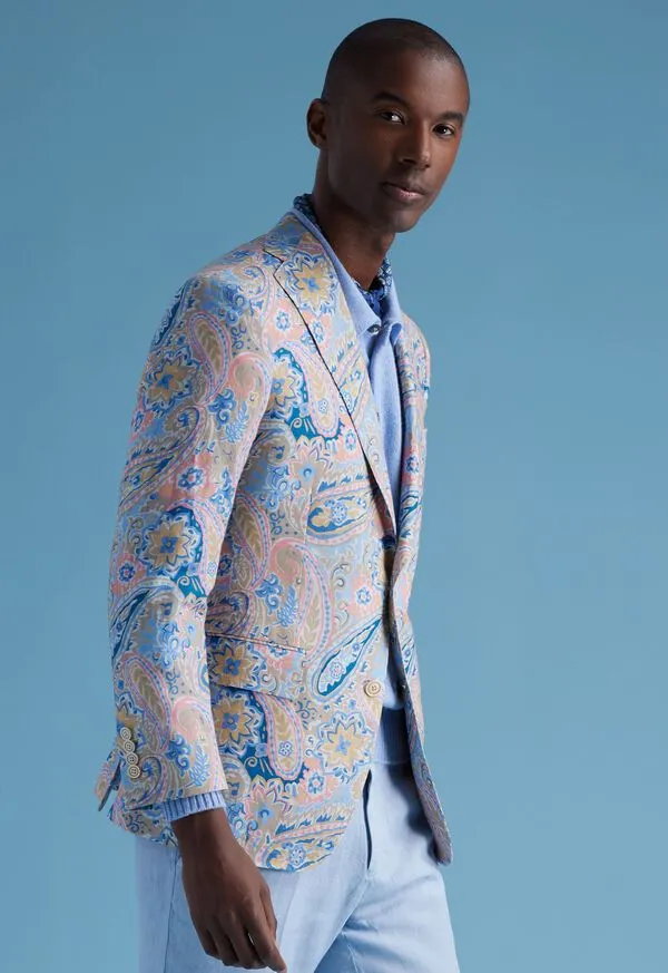 Printed Floral Linen Jacket Multi Mens Blazers and Jackets Paulstuart Printed Floral Linen Jacket Multi Mens Blazers and Jackets Paulstuart