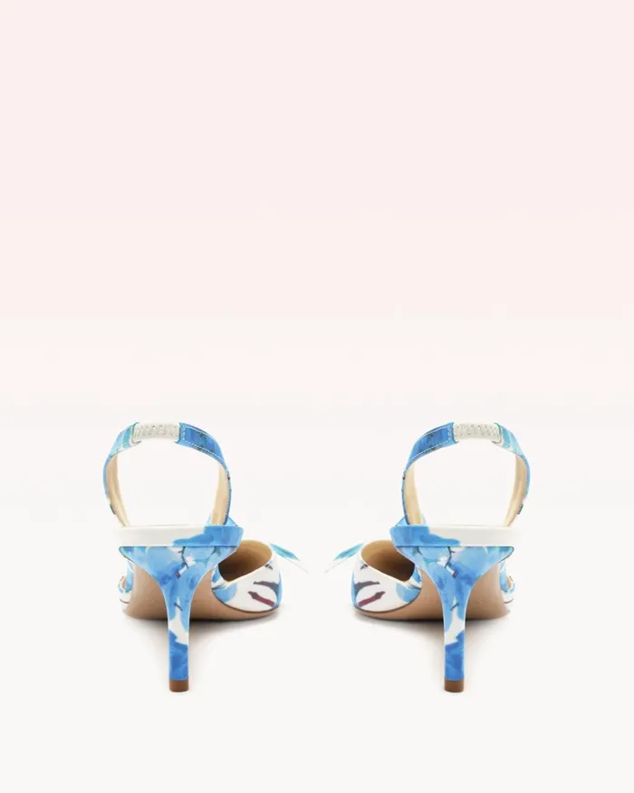 Pumps Women Alexandre Birman Alexandre Birman Clarita Slingback 60 Blue Floral Pumps Blue
