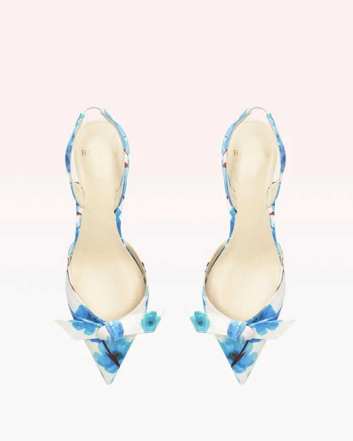 Pumps Women Alexandre Birman Alexandre Birman Clarita Slingback 60 Blue Floral Pumps Blue