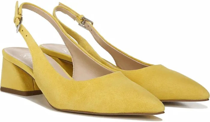 Pumps Women Franco Sarto Franco Racer Slingback Pump Yellow Suede
