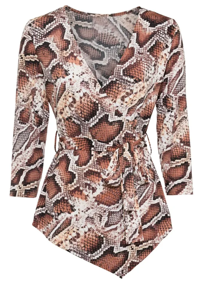 PYTHON PRINT TOP Beige Multi Women VENUS Night Out Tops